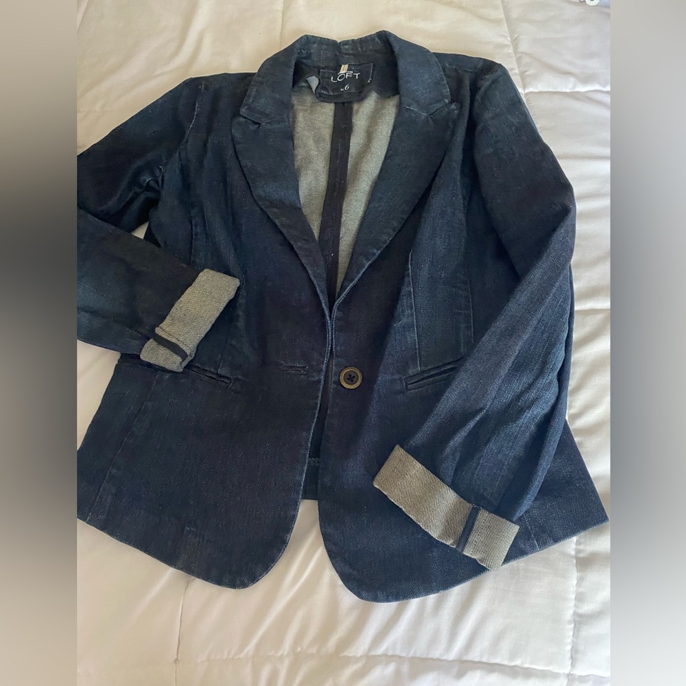 Loft denim blazer 6